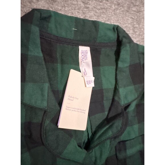 Stars Above Target Women's Sleepwear Long Sleeve Plaid Green Medium - Picture 4 of 6